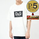 【4/28(日)0時～24時間限定ポイント5倍】 ドルチェ ガッバーナ DOLCE＆GABBANA メンズ Tシャツ コットン DGプリント G8NG4T HU7IL ホワイト系(HA3AP BIANCO)