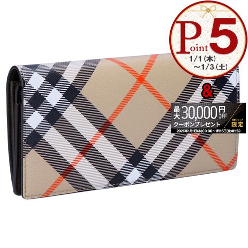 【1日0時〜72h限定ポイント5倍】 バーバリー BURBERRY 長財布 8091921 A2021 SAND