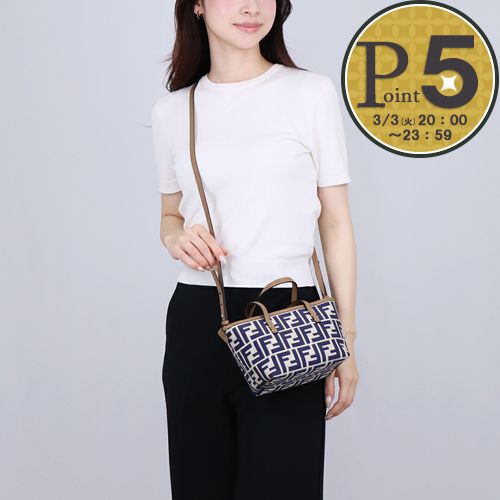 【25日0時〜24h限定ポイント5倍】 フェンディ FENDI 2WAYバッグ MINI ROLL 8BS096 AOVJ F1PIR BEIGE+MIDNIGHT+SAND+SOFT GOLD 【お取り寄せ】