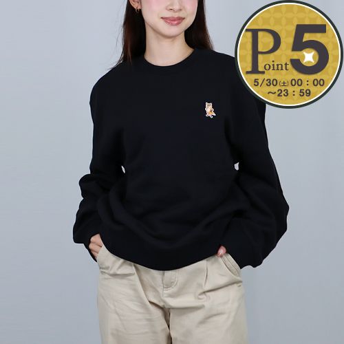 Rakuten - 【30日0時〜24h限定ポイント5倍】 メゾンキツネ MAISON KITSUNE メンズ スウェット トレーナー スタンディング フォックス コンフォート PM00311KM0341 フリーススウェットシャツ ユニセックス