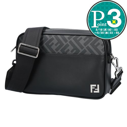 樂天商城 - 【18日0時〜72h限定ポイント3倍】 フェンディ FENDI ショルダーバッグ CAMERA CASE カメラケース 7M0286 AJF0 F0GXN BLACK+PALLADIUM ミディアム