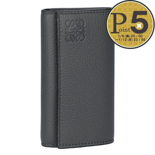 り☆ほぼ未使用品☆美品【LOEWE】リピート キー ケース ブラック 正規品！LOEWE☆ブラックレザーキーケース