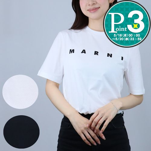 樂天商城 - 【18日0時〜72h限定ポイント3倍】 マルニ MARNI キッズ レディース Tシャツ クルーネック ロゴTシャツ MT290F M01601 M00RF