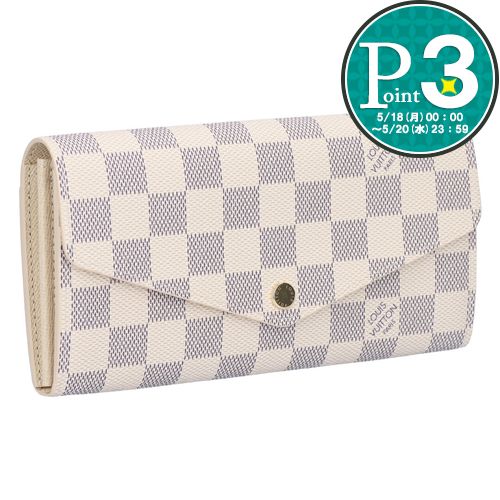 N - 【18日0時〜72h限定ポイント3倍】 ルイヴィトン LOUIS VUITTON 長財布 フラップ財布 アズール N63208 ポルトフォイユ・サラ