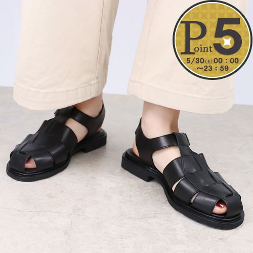 Rakuten - 【30日0時〜24h限定ポイント5倍】 パラブーツ PARABOOT レディースサンダル 本革サンダル レザーサンダル グルカサンダル フィッシャーマンサンダル ラバーソール IBERIS イベリス 164612 LISSE NOIR