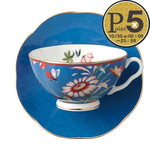 ウェッジウッド ティーカップ 【6/4(火)20時～28時間限定ポイント5倍】 WEDGWOOD ウェッジウッド ティーカップ ペオニアブラッシュ ティーカップ＆ソーサー ブルー 【お取り寄せ】