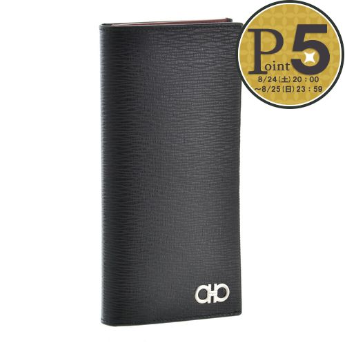 楽天テザーレブランドショップ【4日20時〜76h限定ポイント5倍】 フェラガモ FERRAGAMO 長財布 【REVIVAL GANC】 66A069 0686018 ブラック（0397-NERO+RED）