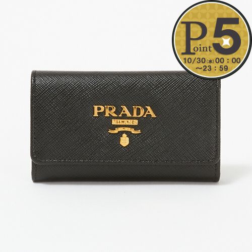 プラダ 【5/20(月)0時～24時間限定ポイント5倍】 プラダ キーケース 【SAFFIANO METAL】 1PG004 QWA F0002 NERO PRADA