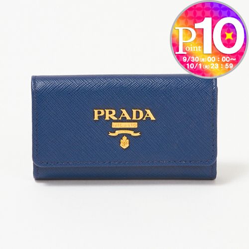 【5/9(木)20時～28時間限定ポイント5倍】 プラダ PRADA キーケース 【SAFFIANO METAL】 1PG004 QWA ブルー系(F0016/BLUETTE) 【お取り寄せ】