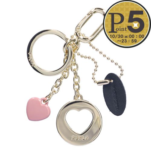 【5/9(木)20時～28時間限定ポイント5倍】 フルラ FURLA キーリング キーホルダー FURLA CRYSTAL フルラクリスタル KEYRING HEART WR00543 MT0000 ゴールド 【ゆうパケ可】