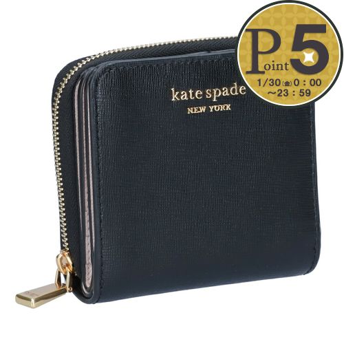 【30日0時〜24h限定ポイント5倍】 ケイトスペード KATE SPADE 折財布 2つ折り財布 MORGAN モーガン スモール コンパクト ウォレット K8922 001 BLACK
