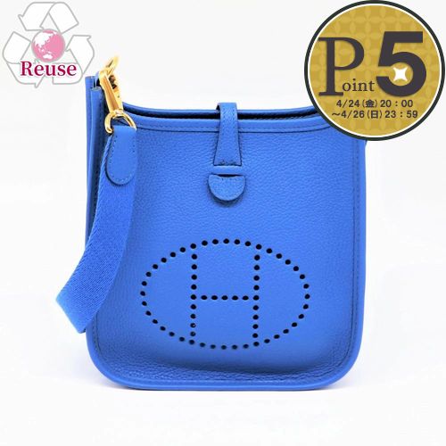 樂天商城 - 【14日20時〜28h限定ポイント5倍】 【リユース品】 エルメス HERMES バッグ ショルダーバッグ エヴリンTPM ブルー系/ゴールド金具 【お取り寄せ】