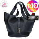 【9日20時〜28h限定ポイント10倍】【期間限定価格】 【リユース品】 エルメス HERMES バッグ ハンドバッグ ピコタンロック MM ブラック/シルバー...