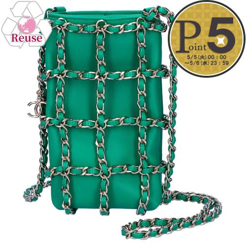樂天商城 - 【5日0時〜48h限定ポイント5倍】【期間限定価格】 【リユース品】 シャネル CHANEL バッグ ショルダーバッグ フォンショルダーバッグ AP1161 グリーン系 【お取り寄せ】