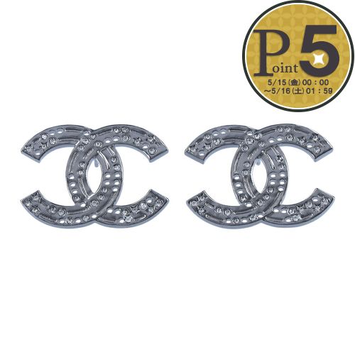 樂天商城 - 【15日0時〜26h限定ポイント5倍】 シャネル CHANEL ピアス ABE511 B18474 NAALF GUNMETAL×RHINESTONE