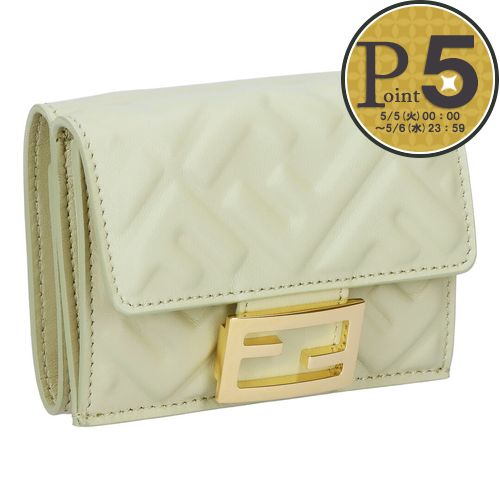 樂天商城 - 【5日0時〜48h限定ポイント5倍】 フェンディ FENDI 折財布 三つ折り財布 BAGUETTE バゲット 8M0395 AAJD F1AST SAGE マイクロ 【お取り寄せ】
