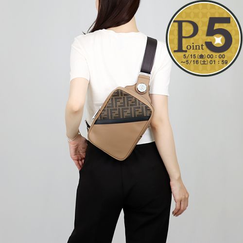 樂天商城 - 【15日0時〜26h限定ポイント5倍】【期間限定価格】 フェンディ FENDI ショルダーバッグ ボディバッグ ダイアゴナル ベルトバッグ 7VZ085 ARMD F1EGA MR+SAND+NERO 【お取り寄せ】