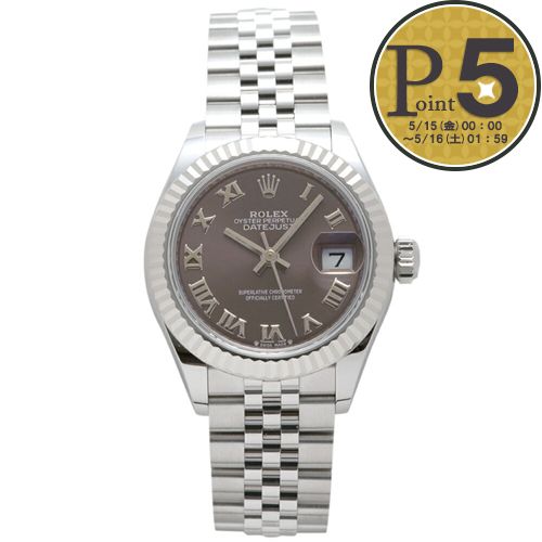 BVLGARI - 【15日0時〜26h限定ポイント5倍】 ロレックス ROLEX 腕時計 レディースウォッチ デイトジャスト28 279174 グレー 【お取り寄せ】
