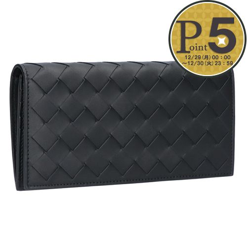 【29日0時〜48h限定ポイント5倍】 ボッテガヴェネタ BOTTEGA VENETA メンズ 長財布 イントレチャート 814673 VCPQ4 8803 BLACK-SILVER
