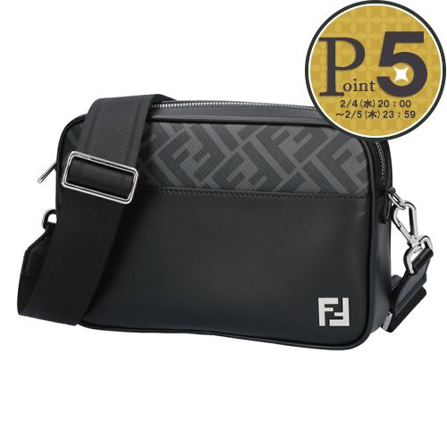 【4日20時～28h限定ポイント5倍】 フェンディ FENDI ショルダーバッグ CAMERA CASE カメラケース 7M0286 AJF0 F0GXN BLACK+PALLADIUM ミディアム