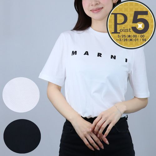 【25日0時～26h限定ポイント5倍】 マルニ MARNI キッズ レディース Tシャツ クルーネック ロゴTシャツ MT290F M01601 M00RF