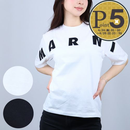 樂天商城 - 【14日20時〜28h限定ポイント5倍】【期間限定価格】 マルニ MARNI キッズ レディース Tシャツ クルーネック ロゴTシャツ MT303F M01733 M00RF