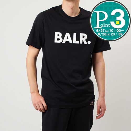【27日10時〜38h限定ポイント3倍】 ボーラー BALR. メンズ コットンTシャツ 半袖 BRAND STRAIGHT T SHIRT B1112.1048 102 JETBLACK 【ゆうパケ可】