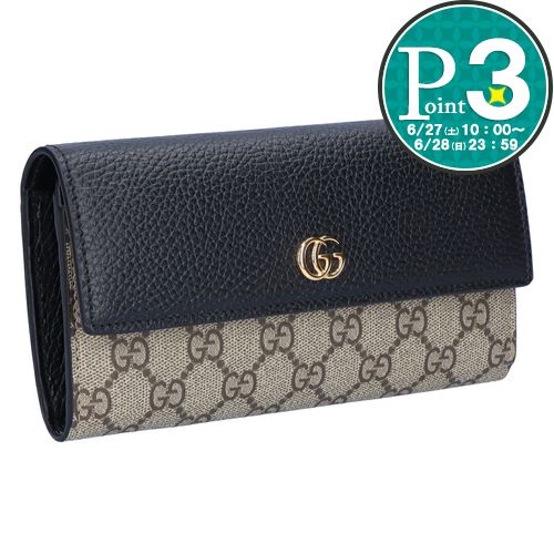 GUCCI - 【27日10時〜38h限定ポイント3倍】 グッチ GUCCI 長財布 【GGマーモント：GG MARMONT】 456116 17WAG 1283 NERO ブラック 【お取り寄せ】