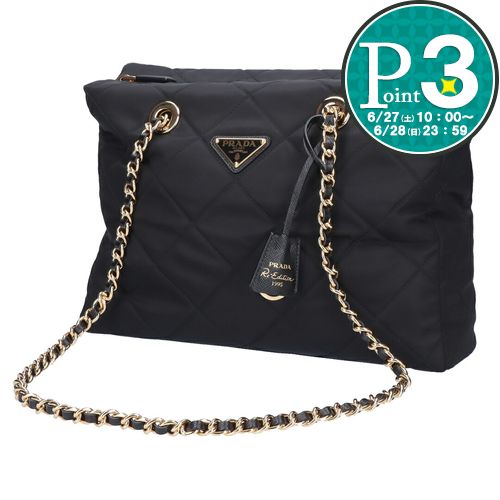 【27日10時〜38h限定ポイント3倍】 プラダ PRADA トートバッグ TESSUTO IMPUNTU 1BG529 2AOS F0002 NERO ブラック 【お取り寄せ】