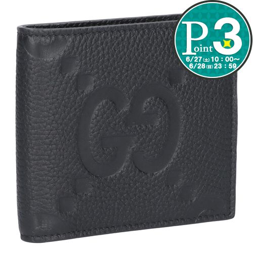 【27日10時〜38h限定ポイント3倍】 グッチ GUCCI 折財布 二つ折財布 小銭入れ付き GG JUMBO GG ジャンボ 739479 AABY0 1000 【お取り寄せ】