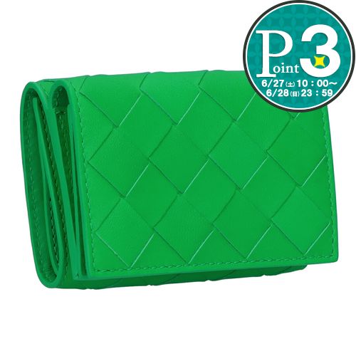  ボッテガヴェネタ BOTTEGA VENETA 折財布 3つ折り財布 コンパクトウォレット イントレチャート 666944-V3UH2 3722 PARAKEET