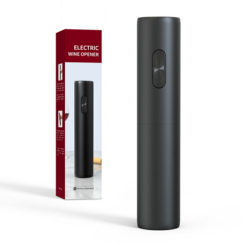 ◎P10倍返還◎実質2,091円!／ ワインオープナー 電動 自動 電動ワインオープナー コルク抜き 自動栓抜き 簡単 イージーワインオープナー 栓抜き　ボトルオープナー コンパクト 収納 黒 赤 フォイルカッター付き キャップシールカッター 乾電池式