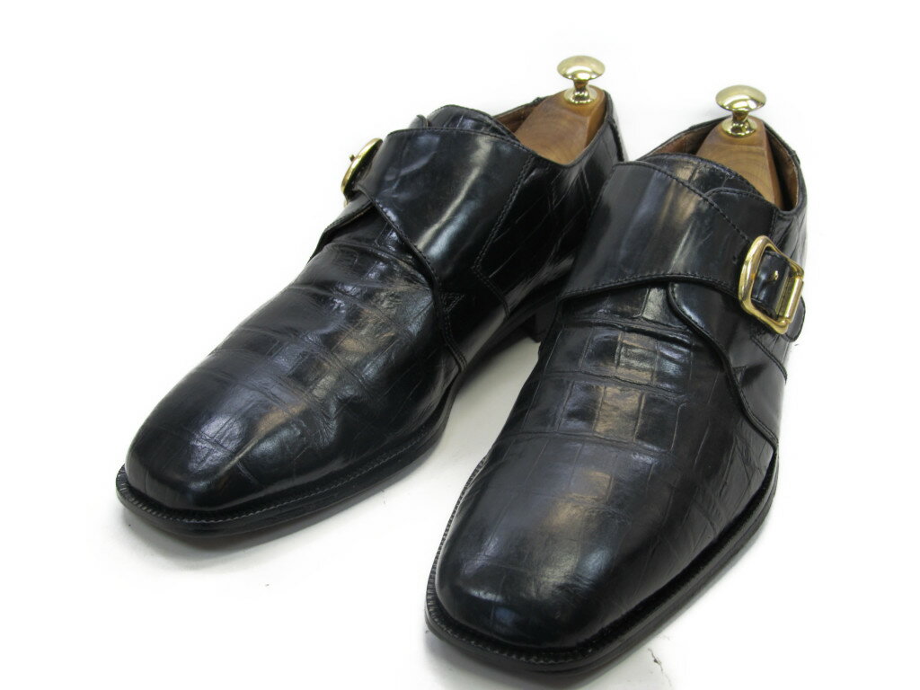 【中古】【送料無料】MARCO VICCI (マルコヴィッチ)9.5 M / (26.0cm〜26.5cm) モンクストラップメンズシューズ 紳士 靴 ビジネス カジュアル メンテナンス済