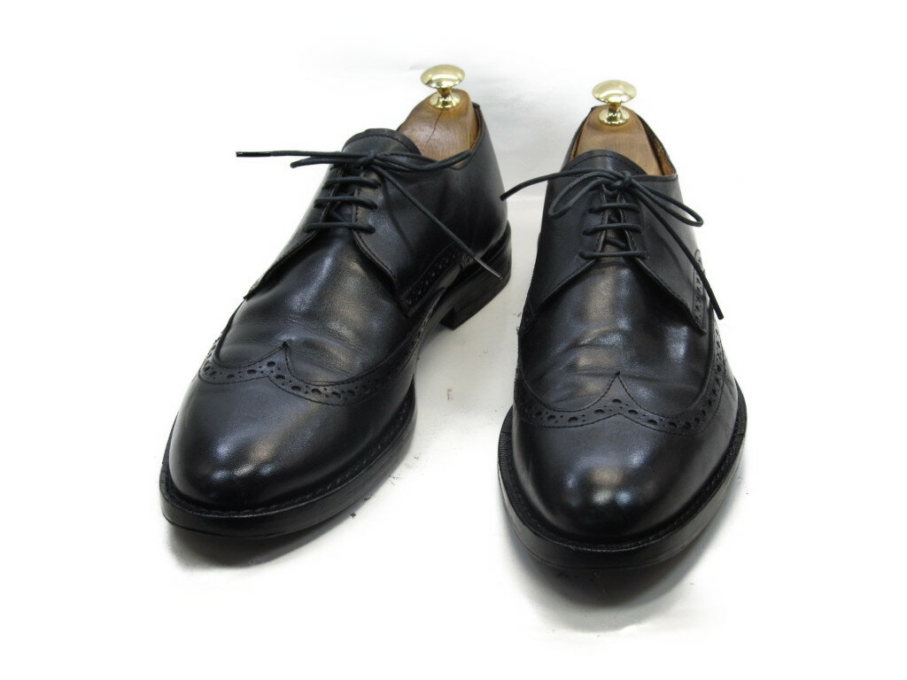 【中古】【送料無料】CARATTERE ITALIANO 42 / (27.5cm〜28.0cm) イタリア製・ウイングチップメンズシューズ 紳士 靴 ビジネス カジュアル メンテナンス済