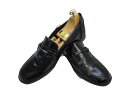 【中古】【送料無料】MORESCHI (モレスキー)5.5 (23.5cm〜24.0cm) イタリア製 ホースビットレザーローファーメンズシューズ 紳士 靴 ビジネス カジュアル メンテナンス済
