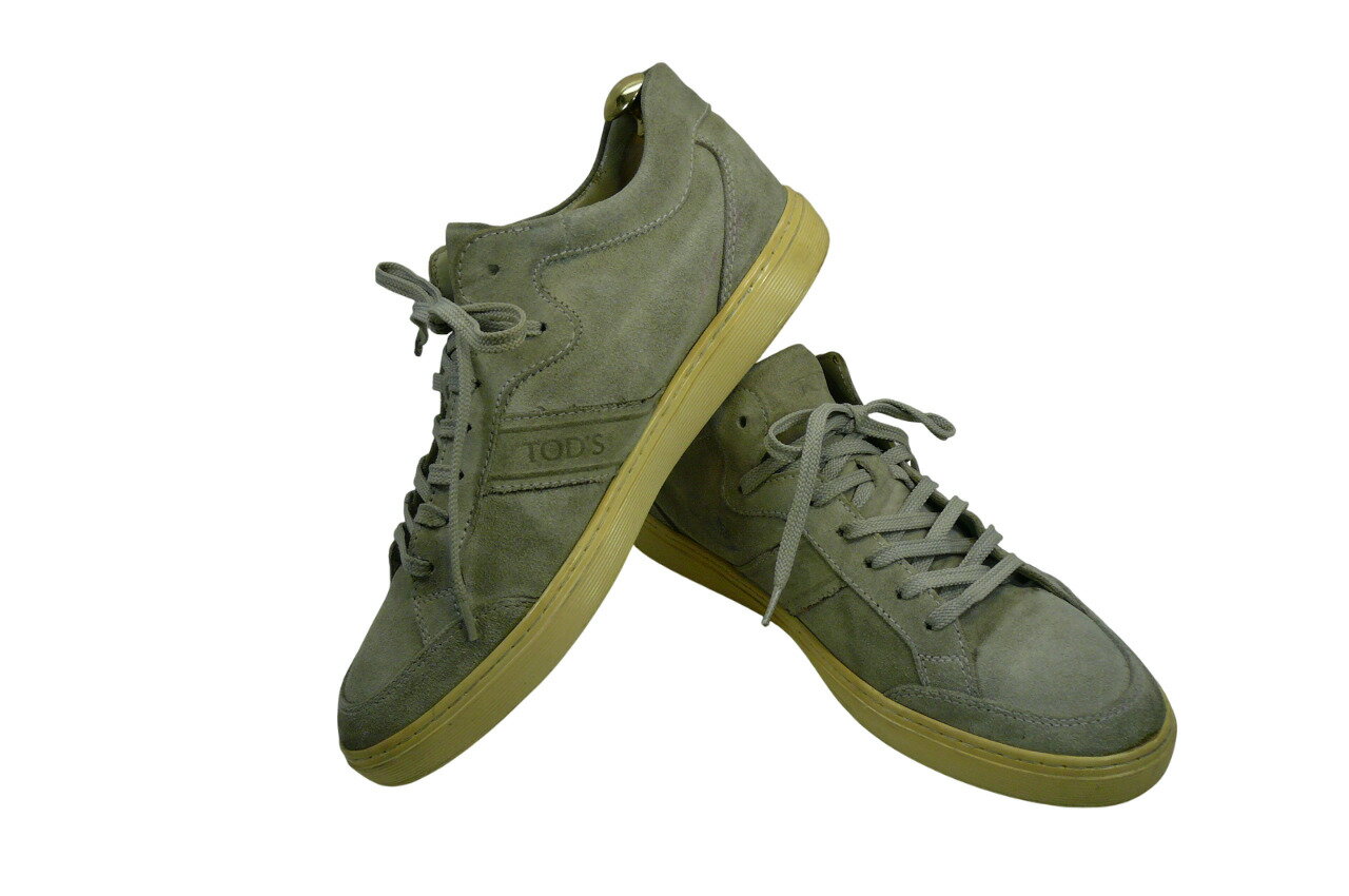 【中古】【送料無料】Tod's7 (26.5cm〜27.0cm) レザースニーカー 紳士 靴 ビジネス カジュアル メンテナンス済
