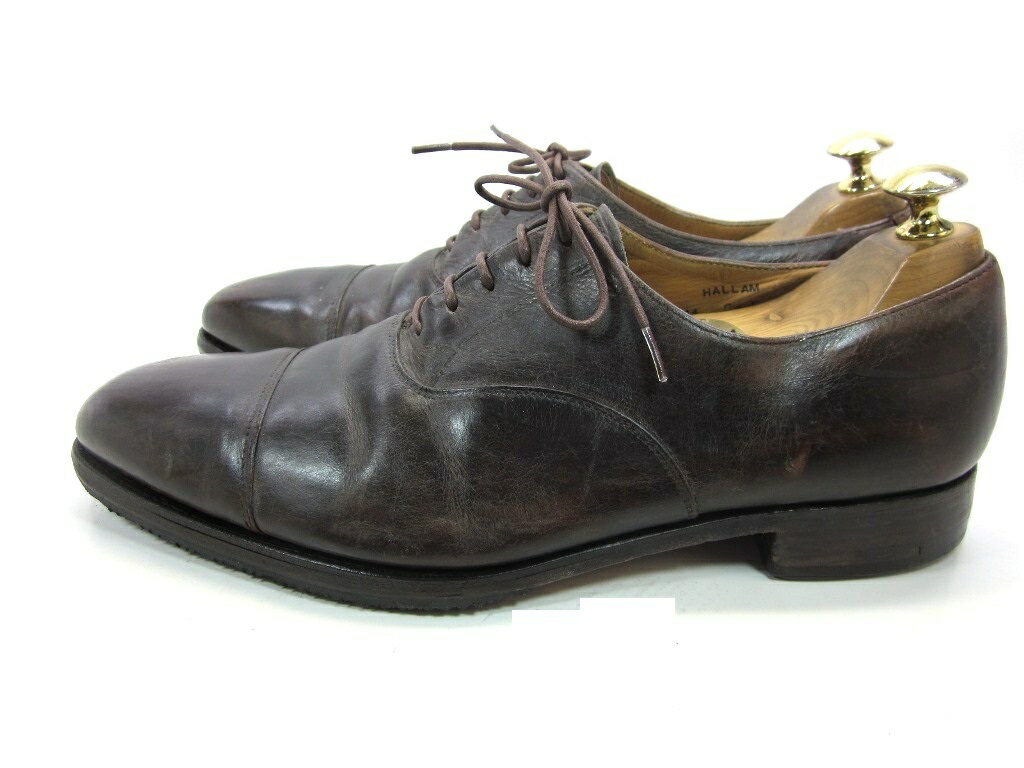 【中古】【送料無料】Crockett&Jones (クロケット＆ジョーンズ)6.5 F / (25.5cm〜26.0cm) イギリス制・ストレートチップメンズシューズ 紳士 靴 ビジネス カジュアル メンテナンス済