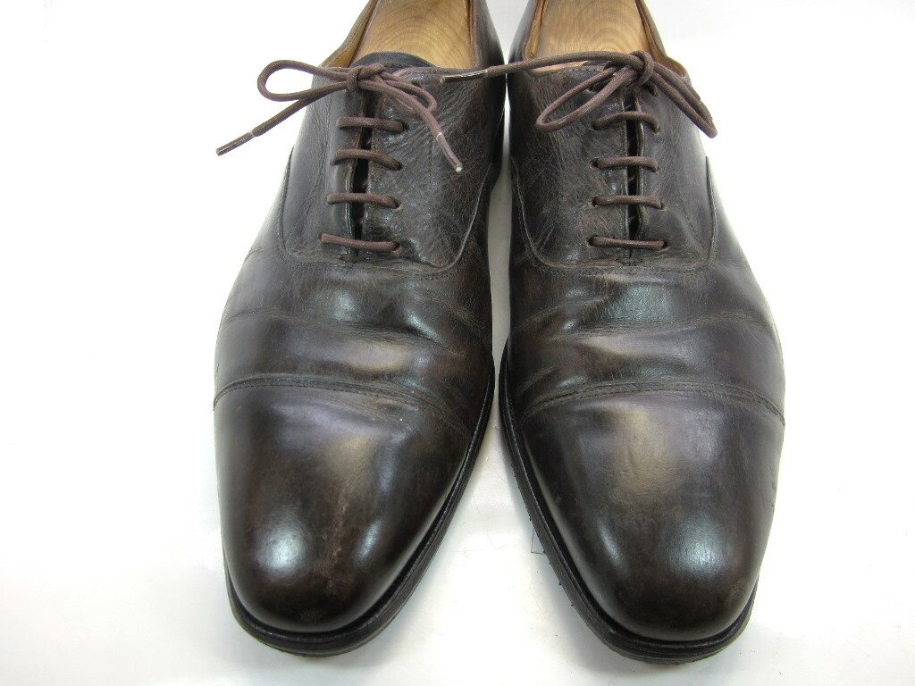 【中古】【送料無料】Crockett&Jones (クロケット＆ジョーンズ)6.5 F / (25.5cm〜26.0cm) イギリス制・ストレートチップメンズシューズ 紳士 靴 ビジネス カジュアル メンテナンス済