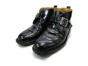 【中古】【送料無料】-41 (26.5cm〜27.0cm) イタリア製・モンクストラップ/ショートブーツメンズシューズ 紳士 靴 ビジネス カジュアル メンテナンス済