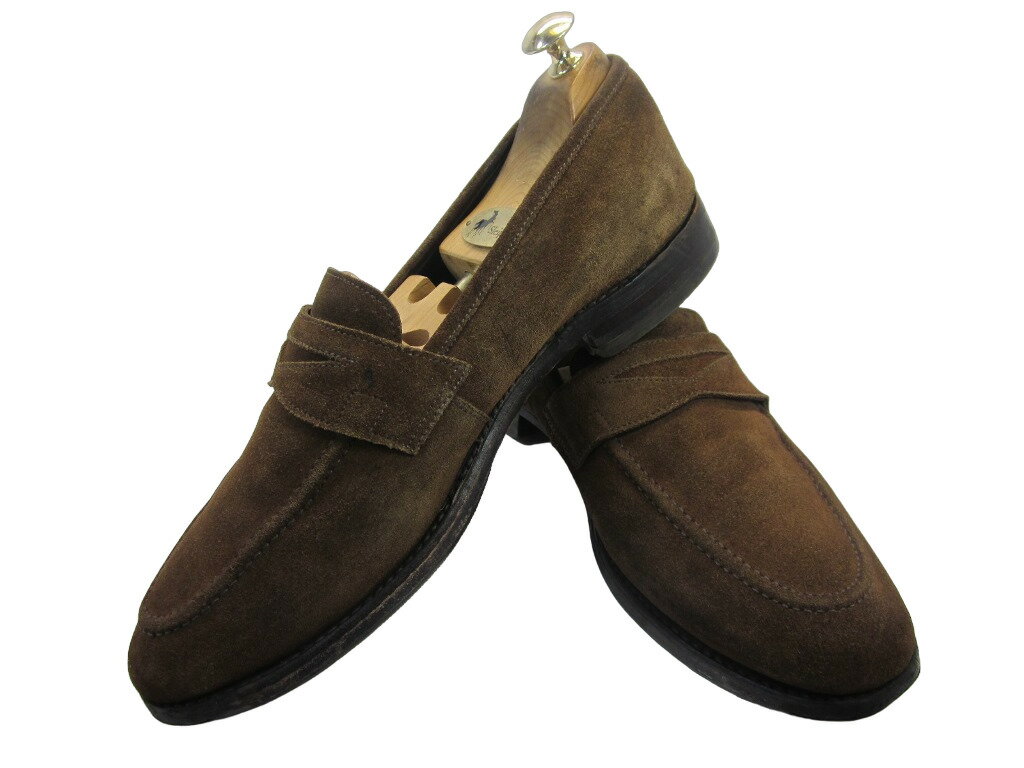 【中古】【送料無料】HERRING SHOES8 (27.0cm〜27.5cm) イギリス製・コインローファーメンズシューズ 紳士 靴 ビジネス カジュアル メ...