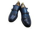 【中古】【送料無料】MISOPE7.5 (25.5cm〜26.0cm) ダブルモンクストラップウイングチップレザーシューズメンズシューズ 紳士 靴 ビジネス カジュアル メンテナンス済(4)