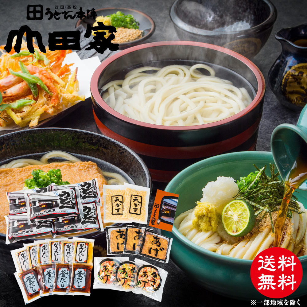 送料無料　冷凍讃岐うどん4種の味の詰合せ[10人前]冷凍讃岐うどん1番人気！きつねうどん、かきあげうどん、釜上げうどん、ざるうどん等などお楽しみいただけます【RY-10】お中元・お歳暮・ご贈答、ご自宅でも！