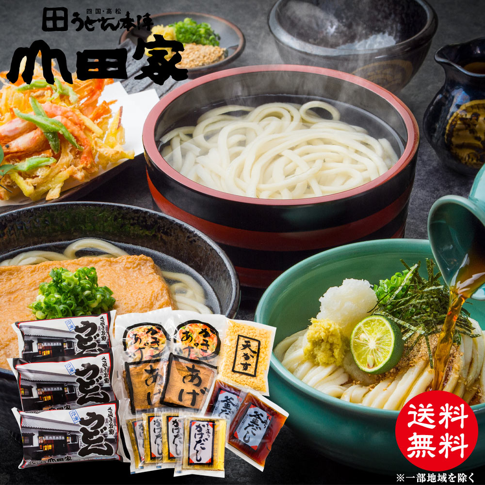 送料無料　冷凍讃岐うどん4種の味の詰合せ[6人前]冷凍讃岐うどん1番人気！きつねうどん、かきあげうど..