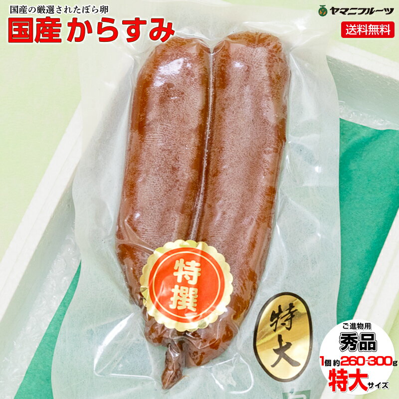 からすみ おつまみ ★[ご進物用] からすみ 特大サイズ 約260g〜300g 1個入り【送料無料/のし対応】[プレゼント 誕生日 ギフト 贈り物 お祝い 内祝い 出産祝い お供え 景品 お見舞い 手土産]