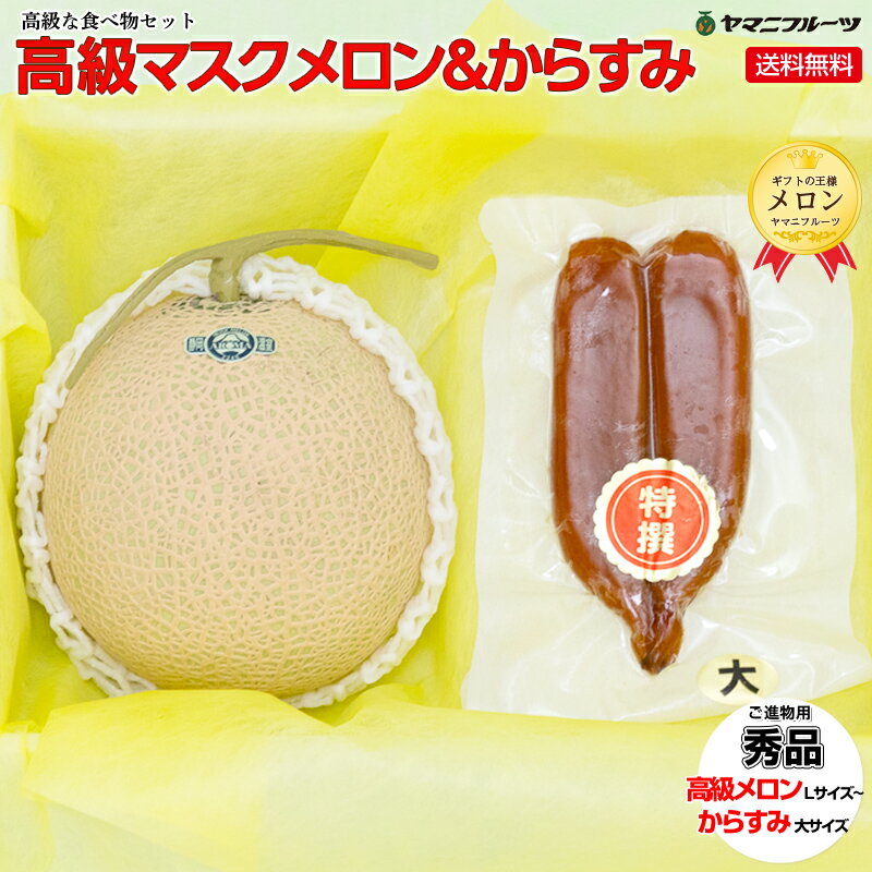 からすみ おつまみ ★[ご進物用] 高級マスクメロン1玉&からすみ 大サイズ 約200g〜250g 1個入り【送料無料/のし対応】[プレゼント 誕生日 ギフト 贈り物 お祝い 内祝い 出産祝い お供え 景品 お見舞い 手土産]