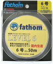 国産フロロカーボン製 釣り糸 ショックリーダー ハリス 6号 fathom ファゾム LEVEL6 22lb 50m 色：クリア 磯釣り 船釣り フィッシング 高強度 フロロハリス リーダー