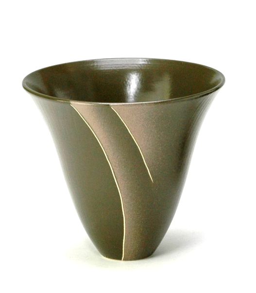 花器 大628 剣山受付 陶器 水盤 花瓶 フラワーベース