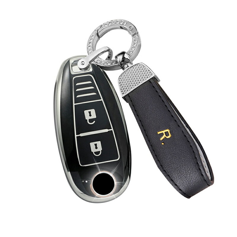 送料無料 ONTTO スズキ向けの キーバッグ 新しいアップグレード シリコン シルバーエッジ スマートキーケース Rマーク 革製バックル 可愛い キーカバー SUZUKIに適応 SX-4 S-CROSS イグニス エスクード等 車用 アクセサリー 防水 防汚 傷防止 男女兼用 柔らかい TPU ギフト