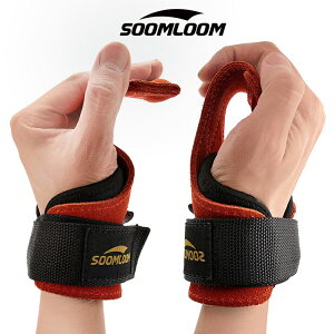 Soomloom パワーグリップ トレーニング 握力をサポート滑り止め 握力補助 懸垂 男女兼用 左右セット 牛革製