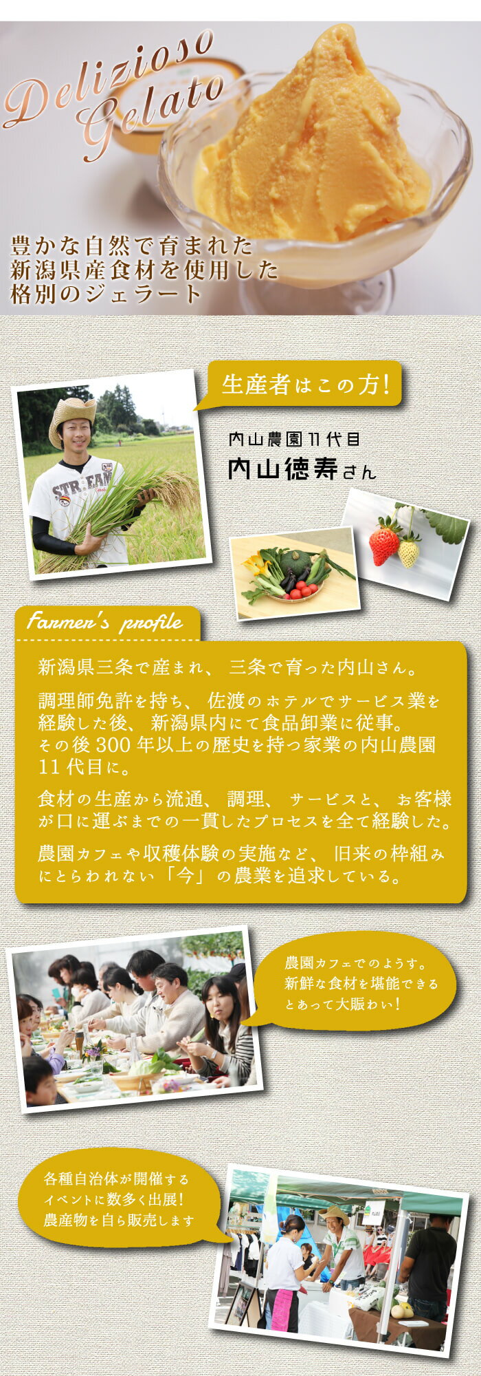 【低農薬・有機栽培】新潟県産食材を使用した内山農園のジェラートセット!6種類のフレーバーをお届け!いちご、お米、かぼちゃ、紫いも、あずき、枝豆のアイスオーガニックマクロビオティックプレゼント・贈答用にも最適【頑張って送料無料!】